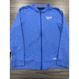 Under Armour ColdGear Full Zip Jacket Blue Pelican Bay Logo Women Large Athletic